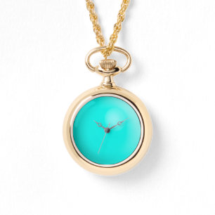 Stor, faux turcoise gem-sten armbandsur