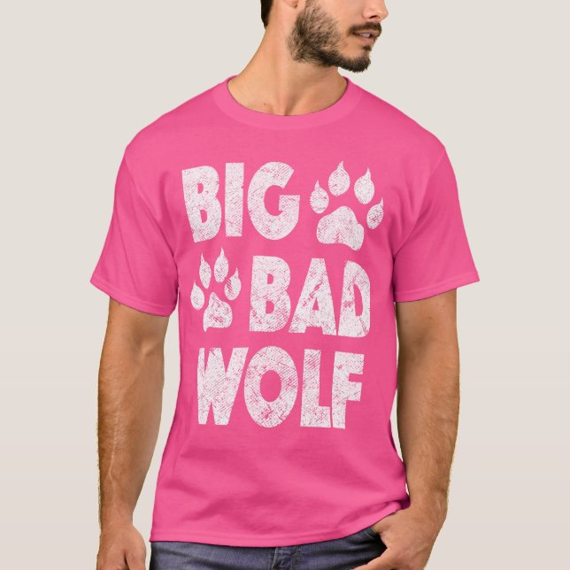 Stor felaktig Varg, Halloween Paw-utskrift T Shirt (Framsida)