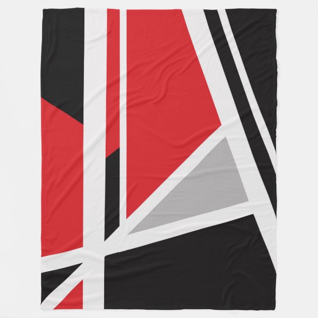 Stor felfri, modern, abstrakt, geometrisk fleecefilt (Framsidan)