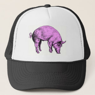 Stor fet rosa gris keps