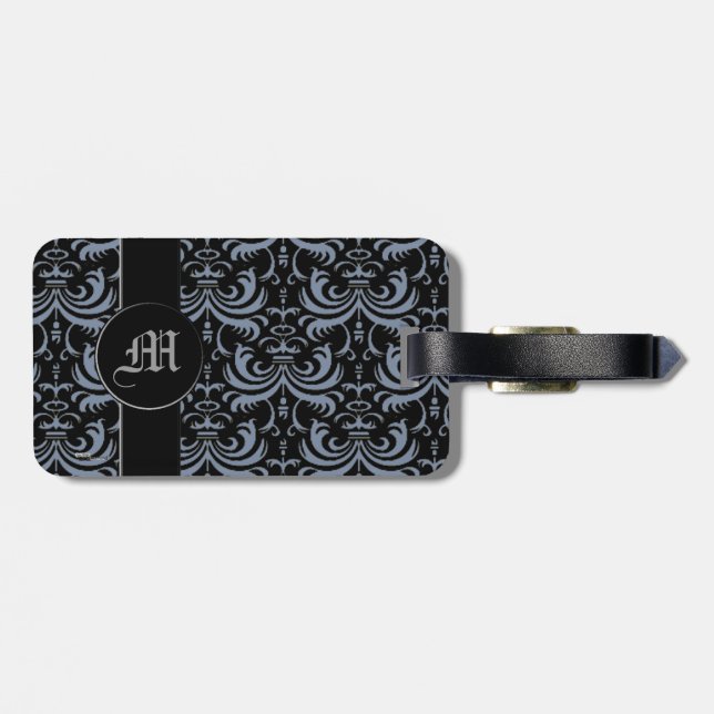 Stor, fetstil (Smokey Blue) (Monogram) Bagagebricka (Baksida Vågrät)