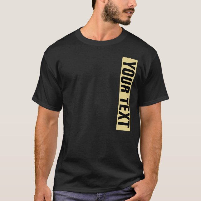 Stor fetstilstext Namn Black & Guld Manar T Shirt (Framsida)