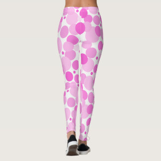 Stor, fetstilt, varierad Rosa Polka dots AH2015 Leggings