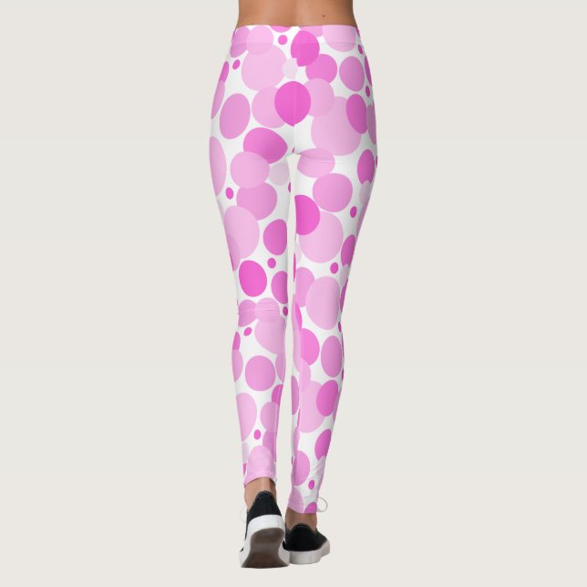Stor, fetstilt, varierad Rosa Polka dots AH2015 Leggings (Baksida)