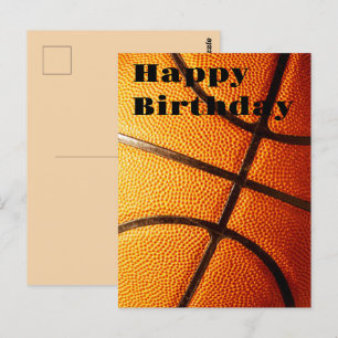 Stor finnig orange basketboll, födelsedag vykort