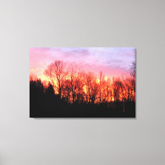 Stor Firey Sunrise Wrapped Canvas