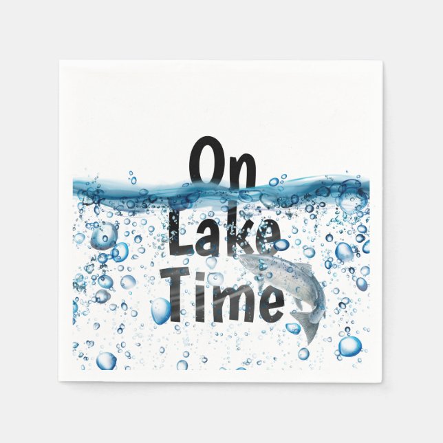 stor fisk i vatten med bubblor pappersservett (Framsidan)