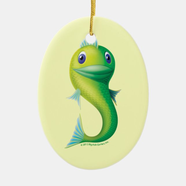 Stor fisk julgransprydnad keramik (Framsidan)