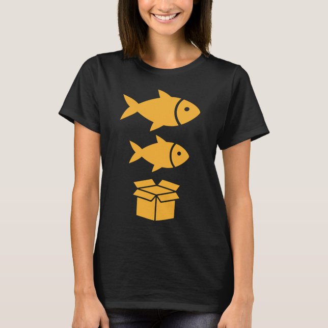Stor Fisk, Liten Fisk, Kartong T Shirt (Framsida)