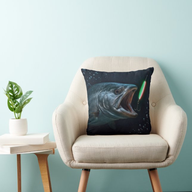 Stor fisk med neonlock kudde (Stol)
