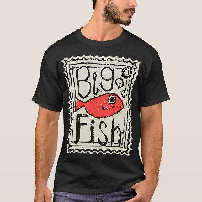 Stor fisk-stämpel t shirt (Framsida)