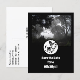 Stor fläckig genet Silhouette Monogram Photo Inbjudan Vykort