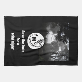 Stor fläckig genet Silhouette Monogram Photo Kökshandduk