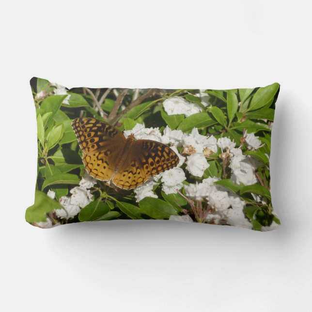 Stor fläckig pärlemorfjäril på Mountain Laurel Lumbarkudde (Framsida)