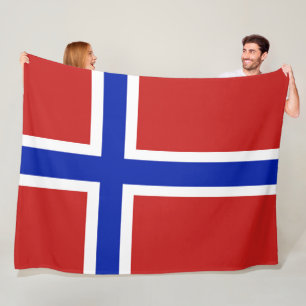 Stor flagga av norgeskandinavet fleecefilt
