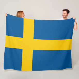 Stor flagga av sverigen fleecefilt