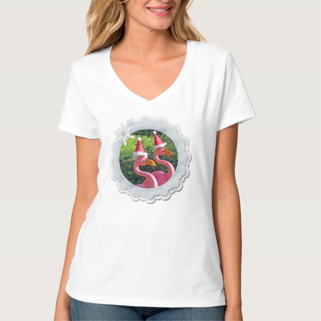 Stor flamingo jultröja! t shirt (Framsida)