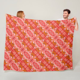 Stor Fleece Blanket Coral Peonies Mönster
