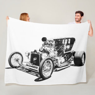 Stor Fleece Blanket Hot rod