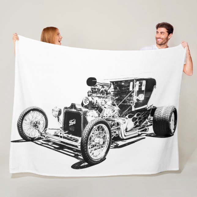 Stor Fleece Blanket Hot rod (På plats)