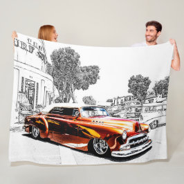 Stor Fleece Blanket Hot rod