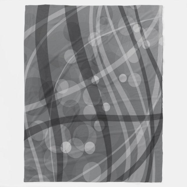 Stor Fleece Blanket, modern, abstrakt, grått (Framsidan)