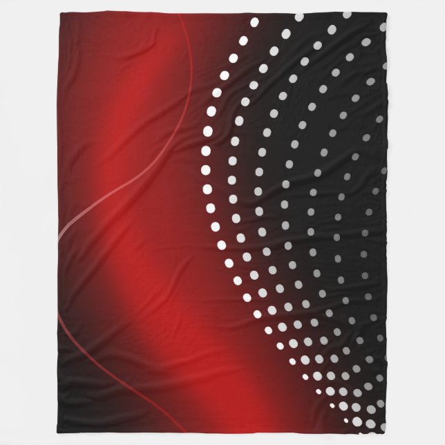 Stor Fleece Blanket, modern, abstrakt, rött, svart (Framsidan)