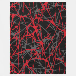 Stor Fleece Blanket, modern, abstrakt, rött, svart