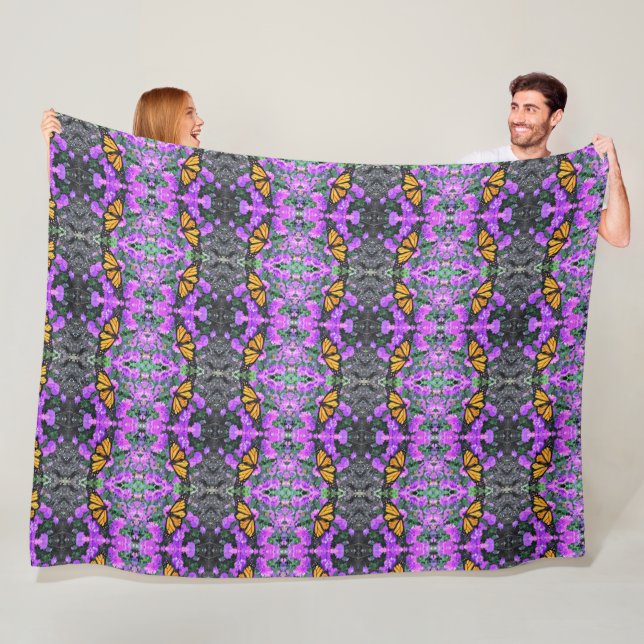Stor Fleece Blanket Monarch Butterfly/Asters (På plats)