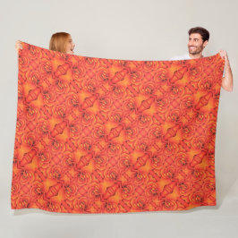 Stor Fleece Blanket Orangen Begonia Mönster