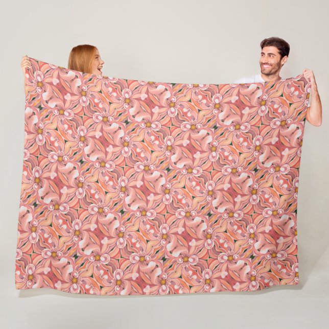 Stor Fleece Blanket Peach Dahlia (På plats)