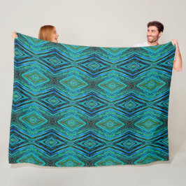 Stor Fleece Blanket Peacock Feathers