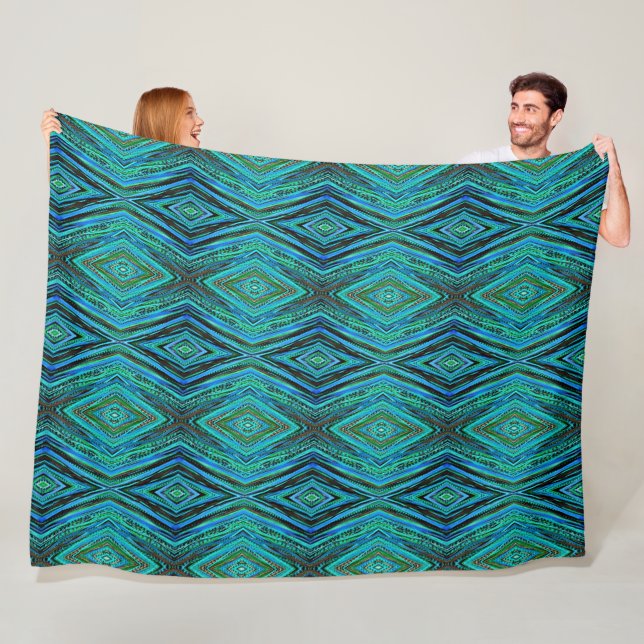 Stor Fleece Blanket Peacock Feathers (På plats)