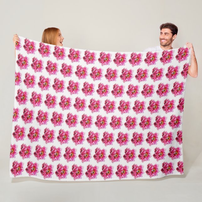 Stor Fleece Blanket Rosa Peonies (På plats)