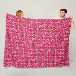 Stor Fleece Blanket Rosa Peonies Mönster.