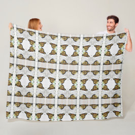 Stor Fleece Blanket Two Monarchs Mönster