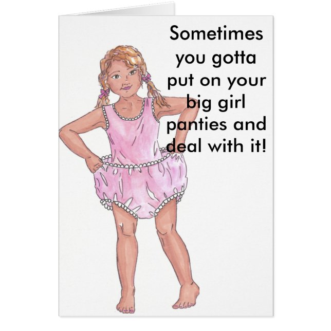 Stor flickaunderbyxor hälsningskort (Framsidan)