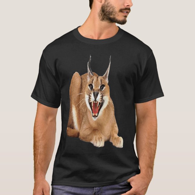Stor Floppa Katt caracal T Shirt (Framsida)