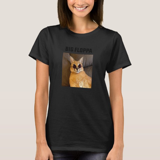 Stor Floppa Meme Katt 1 T Shirt (Framsida)