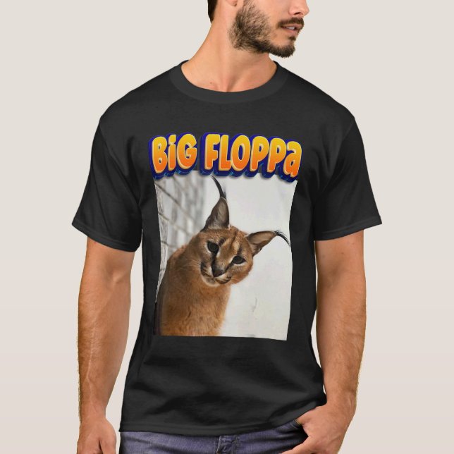 Stor Floppa Meme Katt 3 T Shirt (Framsida)