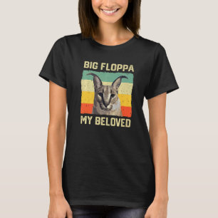 Stor Floppa Min Älskade Meme Söt Caracal Katt retr T Shirt