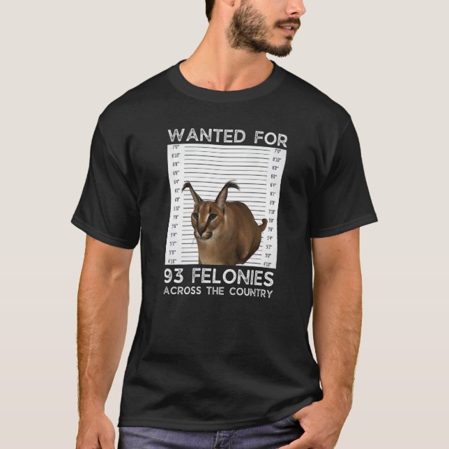 Stor Floppa Önskad Caracal Katt Meme T Shirt (Framsida)