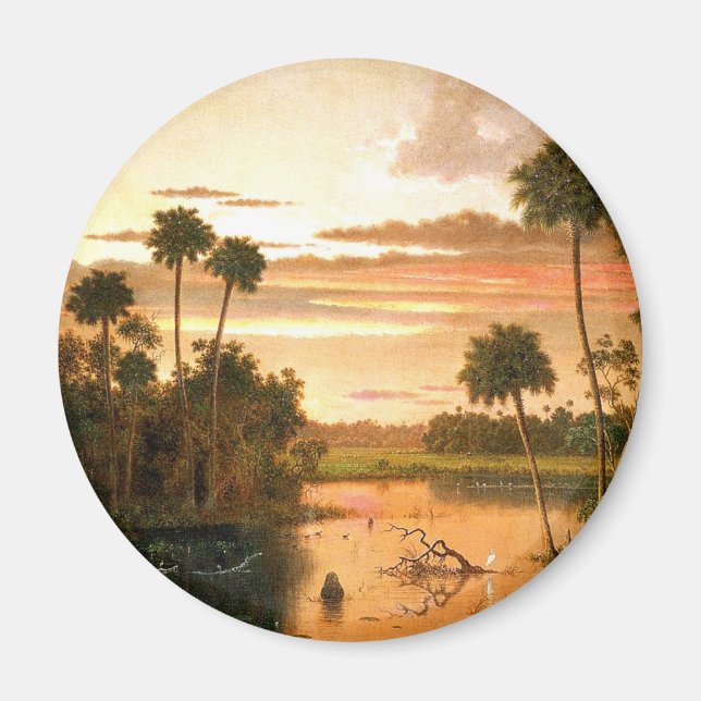 Stor Florida-solnedgång, finkonstsmålning, Magnet (Framsidan)
