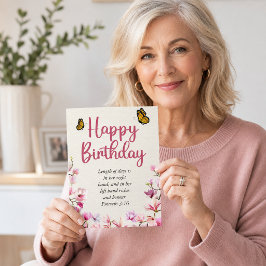 Stor födelsedag Mamma Rosa blommig skrift Kort