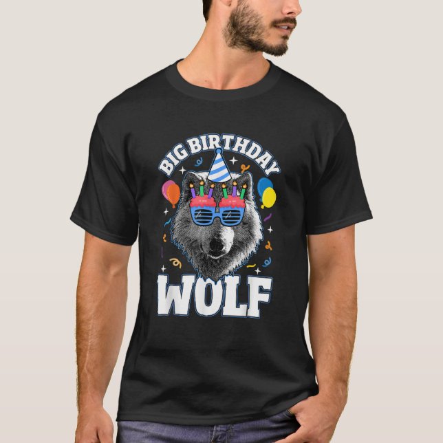 Stor födelsedagsvarg för vargar t shirt (Framsida)