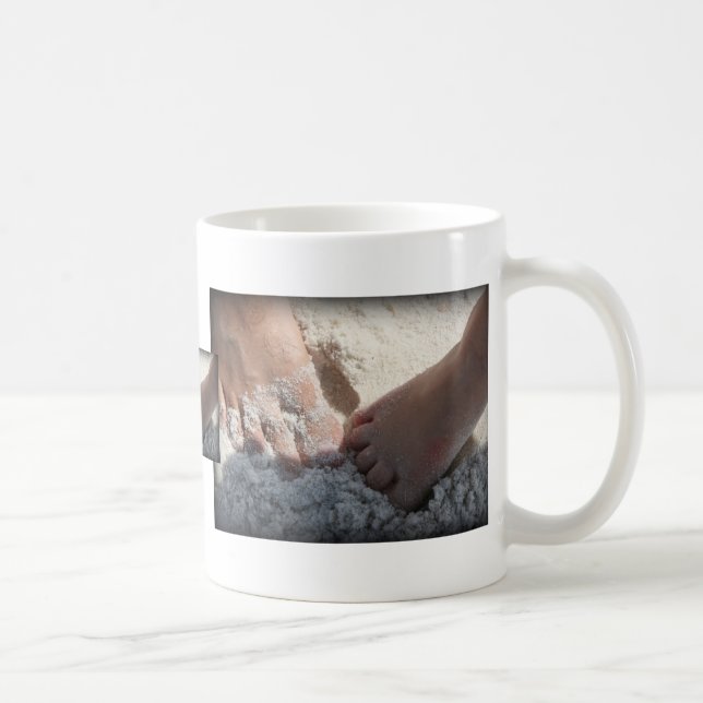 Stor för fot fot lite på den strandFlorida bukten Kaffemugg (Höger)