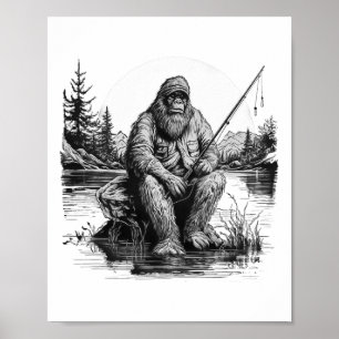 Stor Fot Fiske Fiske Rolig Sasquatch Fisk  Poster