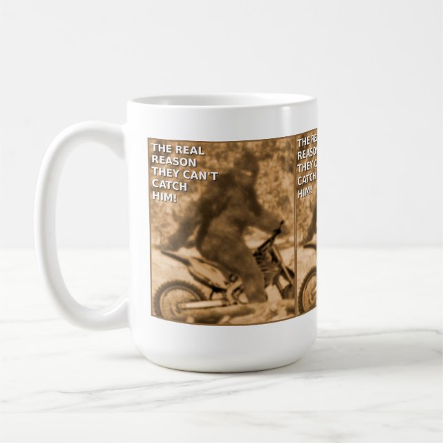 Stor Fot Motocross Sasquatch Smutsig Cykel Rolig M Kaffemugg (Vänster)