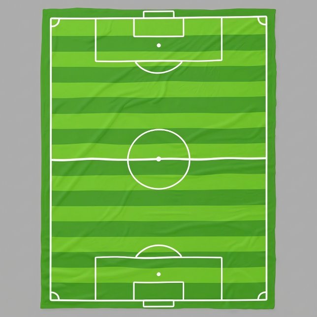 Stor fotbollsplan fleecefilt (Large soccer field blanket for soccer players and fans.)