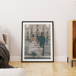 Stor Foto Bröllopsgåva Manus Kalligrafi Löften Poster